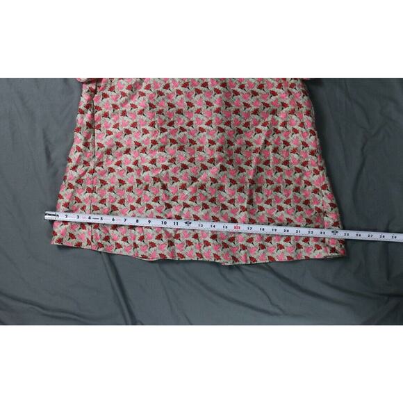 Tory Burch Top Womens Sz 4 Multi Dove Lotus Floral Print Silk Gazar Lined Zip - Picture 7 of 10